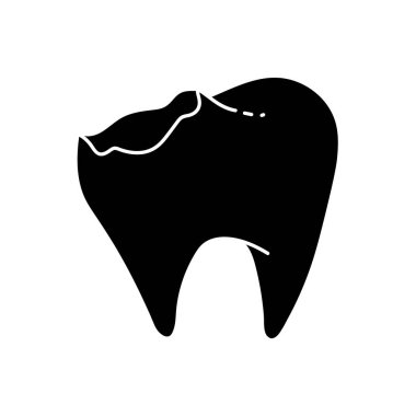 Sağlıksız diş siyah el çizimi simgesi