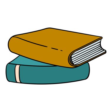 kitap el çizimi renk vektörü çizimi