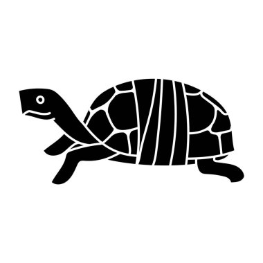 Yaralı kaplumbağa kabuğu karatahta siyah el çizimi simgesi