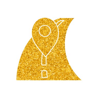 Yol simgesinde altın rengi harita broşuyla çizim