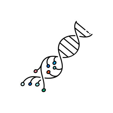 yapay olarak değiştirilmiş DNA elle çizilmiş renk vektörü illüstrasyonu