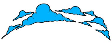 bulut eli çizilmiş renk vektörü çizimi