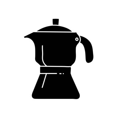 Kahve espresso demlik siyah el çizilmiş ikon
