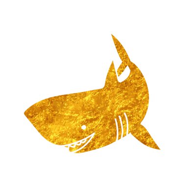 Altın renkli köpekbalığı çizimi
