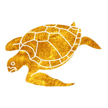 Altın renkli deniz kaplumbağası çizimi