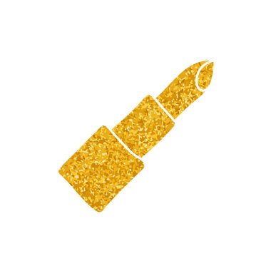 Kadın güzelliği, altın renginde ruj çizer.