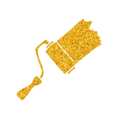 Altın rengi iz çizimi ile boya silindiri