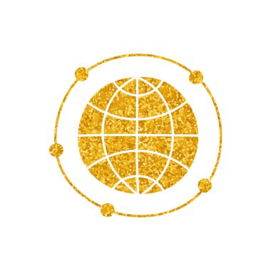 Altın rengi ile bağlı dünya çizimi