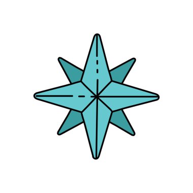 pusula elle çizilmiş renk vektörü çizimi