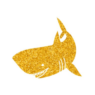 Altın renkli köpekbalığı çizimi