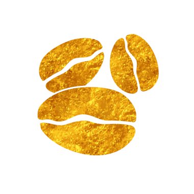 Kahve çekirdekleri altın rengi çiziyor.