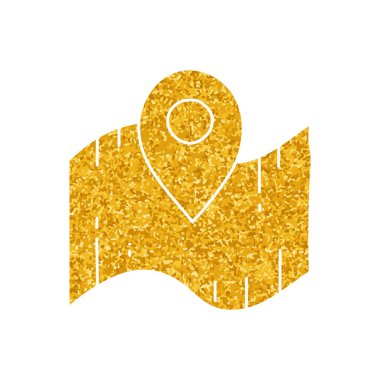 Kağıt üzerine altın rengi harita broşu çizerek