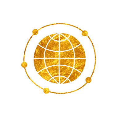 Altın rengi ile bağlı dünya çizimi