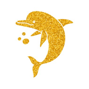 Altın renkli yunus çizimi