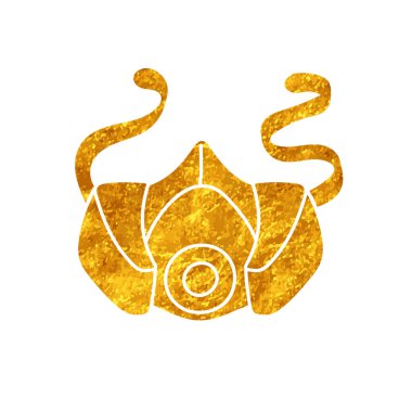 Solunum cihazı altın rengi ile çiziyor