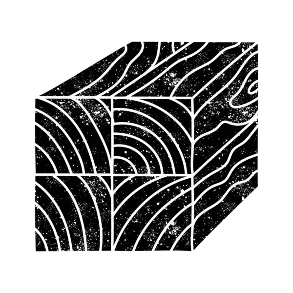 Ahşap direkli, grunge görünümlü siyah el çizimi simgesi