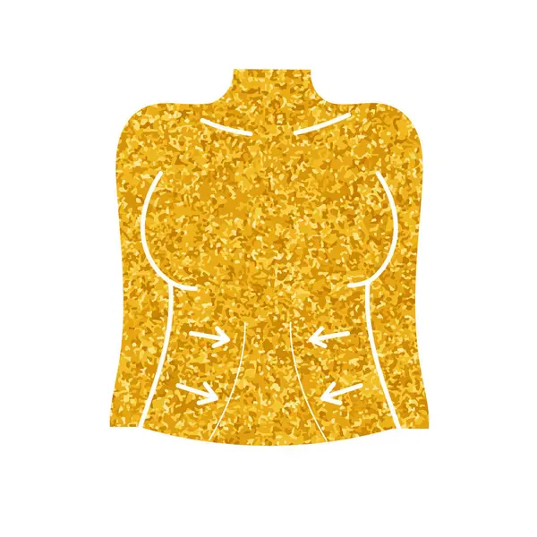 Kadınlar estetik cerrahi ile yüzleşir karın kasları ayarlama prosedürü vücut hatları altın rengi çizim tarzıyla