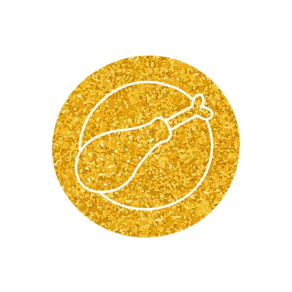 Altın rengi tavuk davulu çizimi