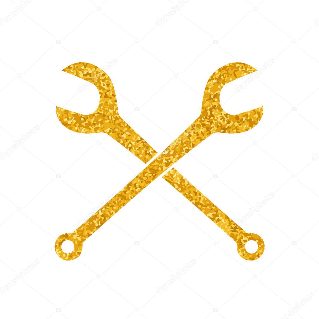 Woodworking table saw arbor wrenches drawing in gold color style