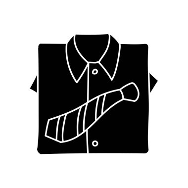 Üniforma ve kravat siyah el çizimi simgesi