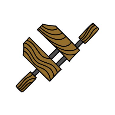 ahşap klemp el çizimi renk vektörü çizimi