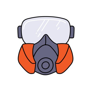 solunum cihazı ve el çizimi renk çizimi gözlüğü