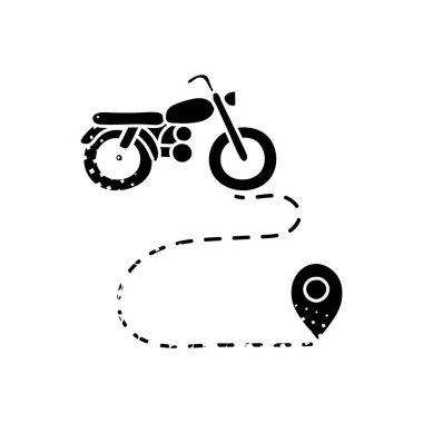 Yarım ton desenli siyah el çizilmiş motosiklet yolu haritası