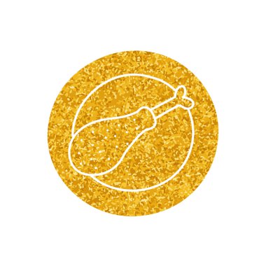 Altın rengi tavuk davulu çizimi