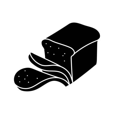 Dilimlenmiş ekmek somunu siyah el çizimi ikon