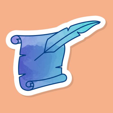 Eski parşömen ve tüy mürekkebi renk etiketi