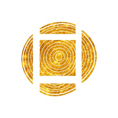 Odun öğütme kesim kütüğü altın renkli çizim