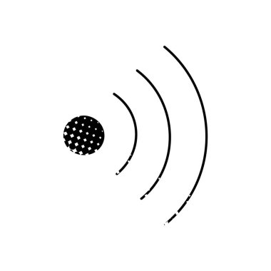 Yarım ton desen biçiminde siyah el çizilmiş ses simgesi