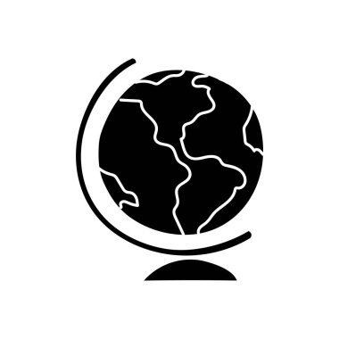 Eğitim dünyası siyah el çizimi simgesi