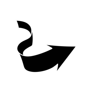 Ok siyah el çizilmiş simgesi