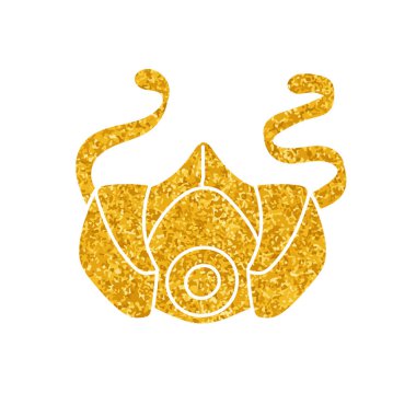 Solunum cihazı altın rengi ile çiziyor