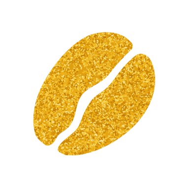 Kahve çekirdekleri altın rengi çiziyor.