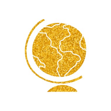 Altın renginde eğitim dünyası çizimi