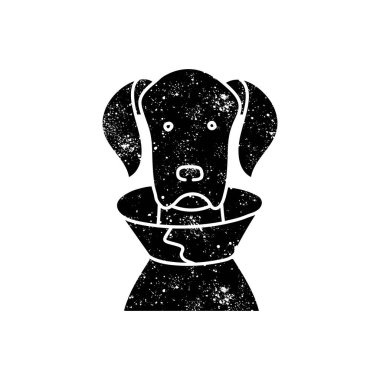 Hasta köpek grunge görünümlü siyah el çizimi simgesi