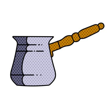 Türkçe İran geleneksel kahve fincanı yarım ton el çizimi renk vektörü çizimi