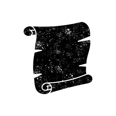 Grunge görünümlü eski parşömen siyah el çizimi simgesi