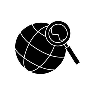 siyah el çizilmiş simge büyüteci