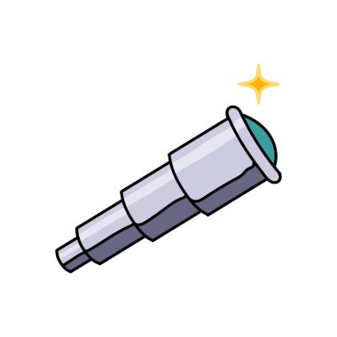 teleskop el çizimi renk vektörü çizimi