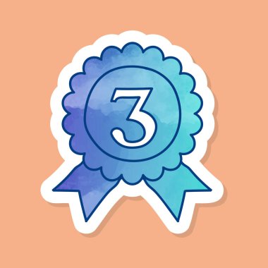 Madalyalar renk etiketi vektör illüstrasyonu