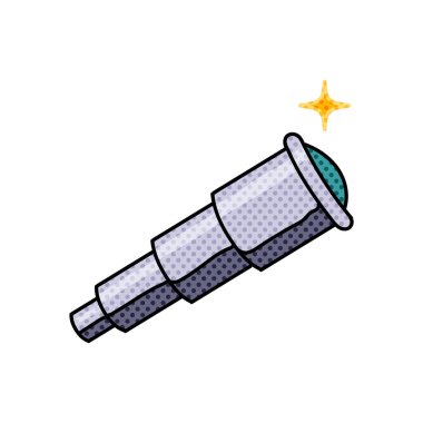 Teleskop yarım ton el çizimi renk vektörü çizimi