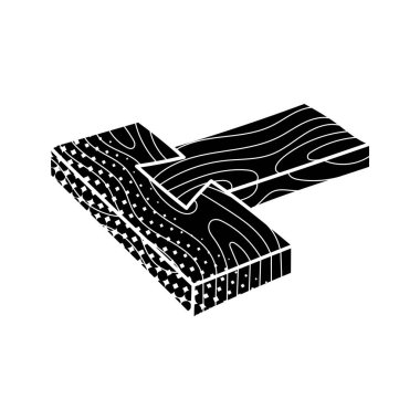 Yarım ton desen biçiminde ahşap eklem siyah el çizimi simgesi