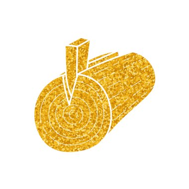 Ahşap kereste bölme takoz çizim altın rengi tarzı