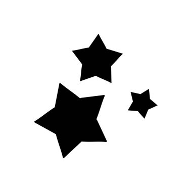 Yıldızların siyah el çizimi simgesi