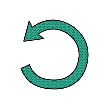 Saat yönünün tersine dönen ok yarım ton el çizimi renk vektörü çizimi