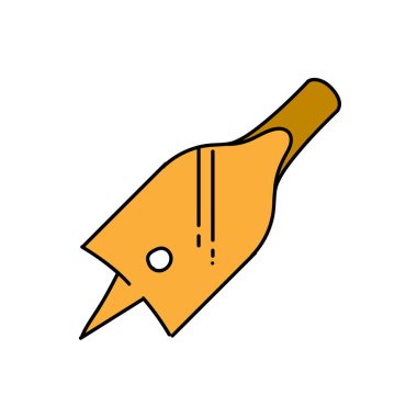 Tahta delik matkap ucu maça şekli el çizimi renk çizimi illüstrasyonu