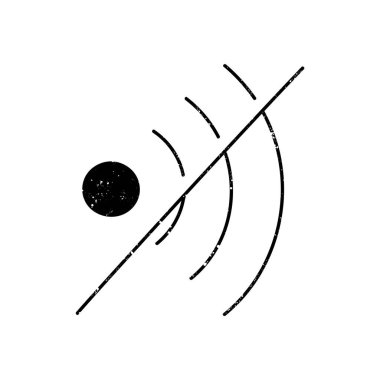 Ses simgesi pasifleştirildi grunge görünümünde siyah el çizimi simgesi